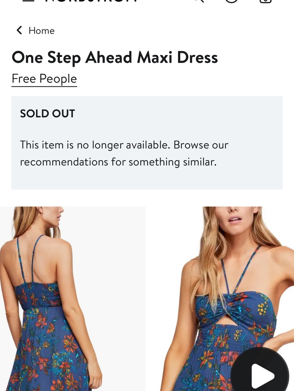 Free People Blue Floral One Step Ahead Maxi Dress